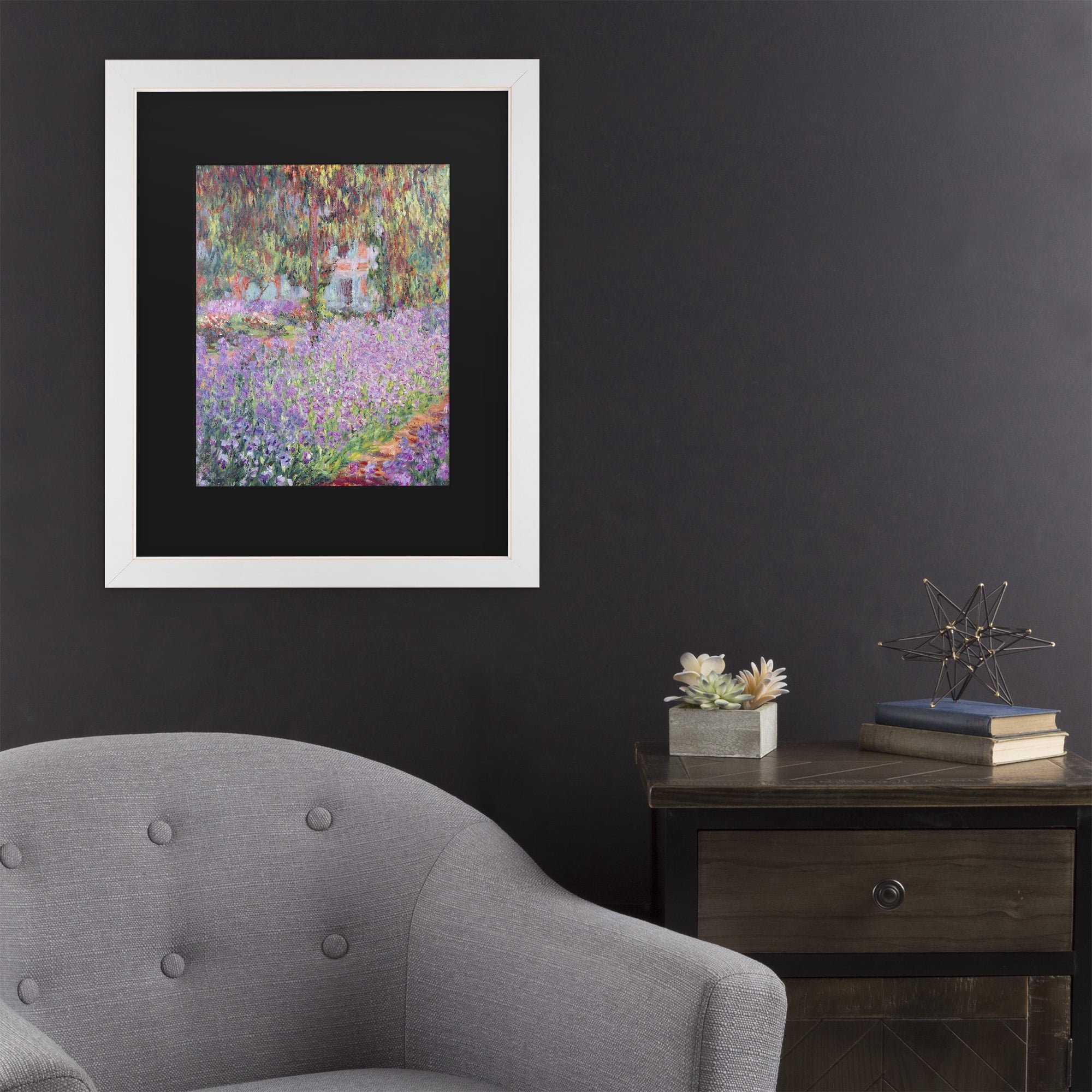 Trademark Fine Art 'The Artist's Garden at Giverny' Canvas Art by Claude Monet