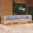 thumbnail image 1 of vidaXL 4 Piece Garden Lounge Set with Grey Cushions Solid Pinewood, 1 of 5