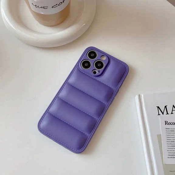 Luxury Skin Feel Down Jacket Shockproof Phone Case for IPhone 15 14 13 12 11 Pro XS Max X XR 15Plus Soft Silicone Back Cover Gift CYH