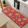 thumbnail image 5 of Red Christmas Gingerbread Man Pattern Kitchen Rug Mat,Kitchen Runner Rugs Non Skid Washable,Decorative Kitchen Floor Mats for Kitchen,Sink,Laundry,17"x47.2", 5 of 7