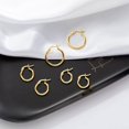 thumbnail image 3 of YEUOYEA 3 Pairs Small Gold Hoop Earrings Set for Women, 14K Gold Plated Hypoallergenic Huggie Hoops, Jewelry Gift, 3 of 7