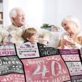 thumbnail image 5 of 40th Birthday Gifts Women Blanket 60\u201dX50\u201d, Unique Happy 40th Birthday Throw Blanket, 40 Years Old Birthday Gifts Ideas for Mom, Wife, Sister, Friends (40th Birthday), 5 of 6