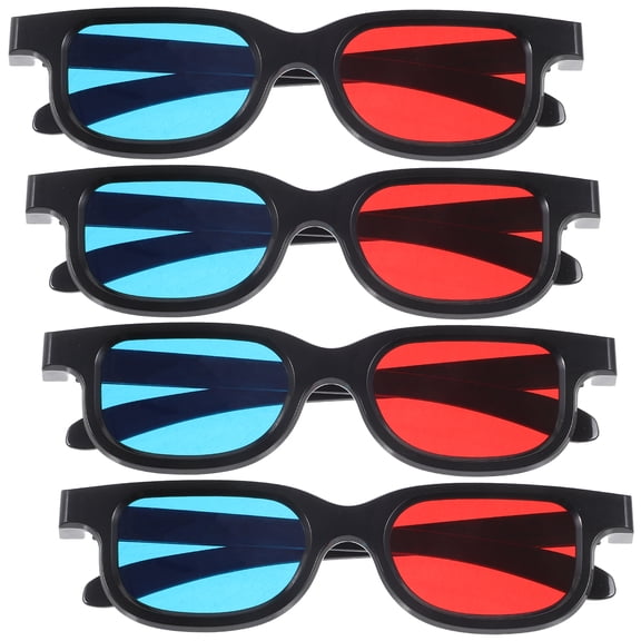 FONDOTIN 4-Pack 3D Plastic Glasses for Movies Compatible with TV, Projectors, Smartphones, Universal Fit