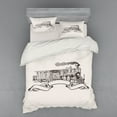 thumbnail image 2 of Ambesonne Vintage Bedding Set 3 Pcs, Retro Locomotive, Twin, Cream and Black, 2 of 3