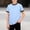 Blue, variant on Boys Summer T Shirt Casual Crew Neck Short Sleeve Solid Cotton Linen Tees Comfortable Breathable Basic Tops for Kids 3-12 Years