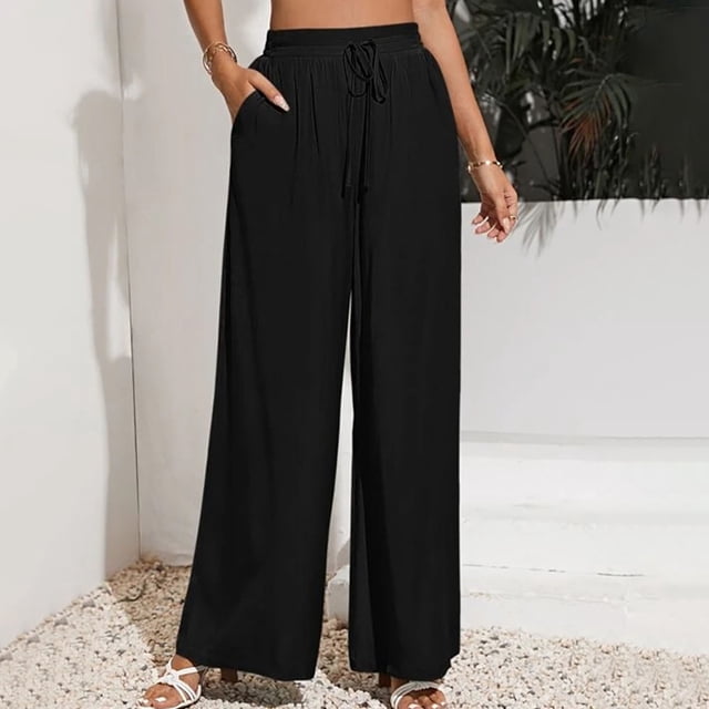 Pantalones de mujer ANGGREK transpirables pierna Ancha Cintura alta
