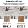 thumbnail image 4 of Prominence Home Sivan Farmhouse LED Ceiling Fan, Light & Remote, 52", Bronze, 4 of 12