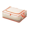 thumbnail image 2 of Large Mesh Quilt Storage Bag with Reinforced Handles, Breathable Plastic Fabric, Stackable Clothes Organizer, Multiple Sizes 55x49x19 cm, Orange, 2 of 6