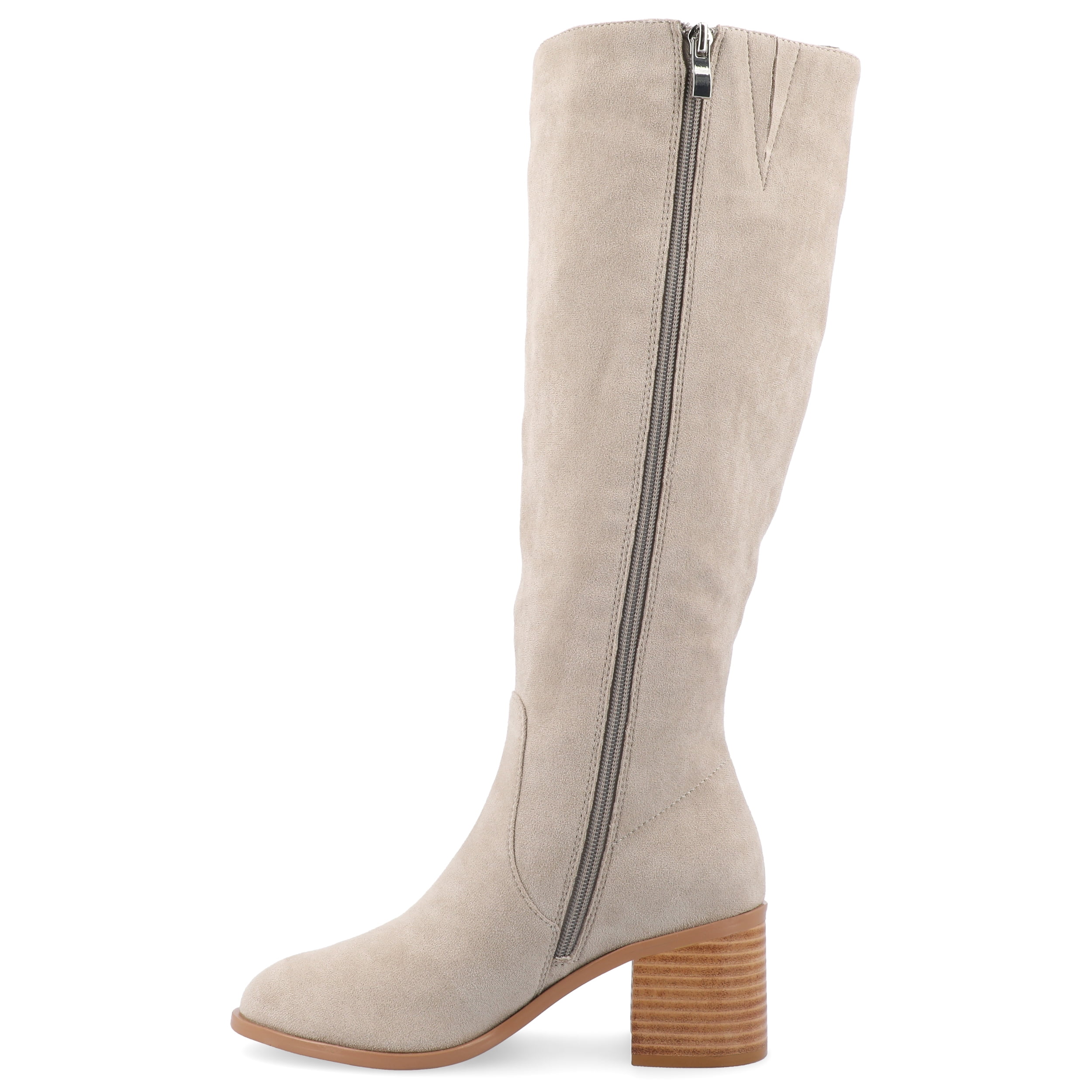 Journee Womens Romilly Tru Comfort Foam Wide Width Wide Calf Stacked Block Heel Round Toe Boots