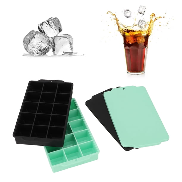 Máquina Para Hacer Cubitos De Hielo, 2 Piezas De Silicona Flexible, Fácil De Liberar, Bandeja Para Cubitos De Hielo De Apariencia Plana Con Tapa Extraíble Para Barra