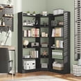thumbnail image 2 of Triple Wide Corner Bookcase with 15 Cube, 6-Tire Bookshelf Display Storage Cabinet, Modern L-Shape Shelf Living Room Furniture for Home Office, Black, 2 of 10