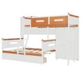 thumbnail image 6 of Generic Twin Over Full Wooden Bunk Bed with Wardrobe, Drawers, Shelves and LED light, 6 of 9