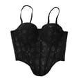 thumbnail image 4 of QSAWXQZ Women's Mesh Sequin Bustier Corset Top Underwire Push Up Padded Cups Boned Pointed V Hem Adjustable Spaghetti Straps Sleeveless Crop Tank for Night Out Party Clubwear 36, 4 of 7
