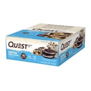 Quest Dipped Protein Bars, Low Sugar, High Protein, Cookies and Cream, 12 Count