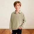 thumbnail image 2 of Camisas de Manga Larga para Niños Tamaño 12-14 Juventud Color Sólido Top de Cuello de Solapa para Chico, Camisa de Botón de Manga Larga Casual para Uso Diario, 2 of 6