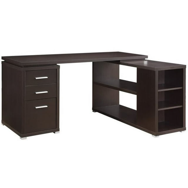 Pemberly Row L Shaped Writing Desk in Cappuccino