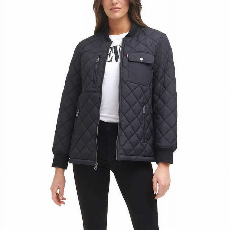 Ladies black hotsell quilted jacket