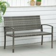 thumbnail image 2 of Outsunny Rattan Wicker Loveseat Garden Furniture with Armrests Gray, 2 of 10