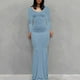 thumbnail image 2 of Vestido largo ajustado sin espalda, de color liso y cuello en V, para mujer: estilo informal y sexy para fiestas, trabajo y vacaciones, 2 of 8