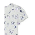 thumbnail image 3 of Wonder Nation Little Girls Printed Short Sleeve Lettuce Edge Tee, Sizes 4-10, 3 of 3