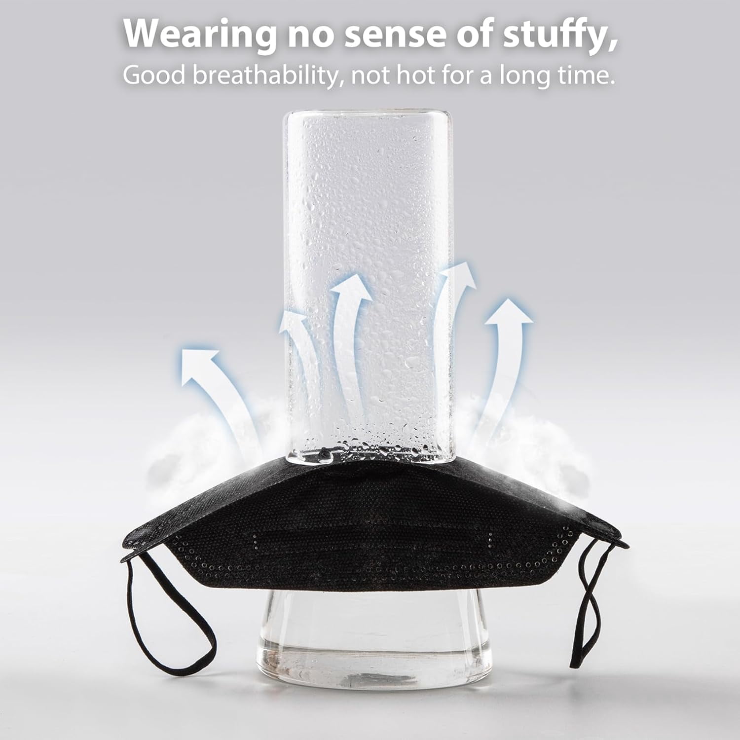 KN95 Face Masks 50 Pack, Breathable Comfortable Disposable Face Mask For Adults And Teens, Black