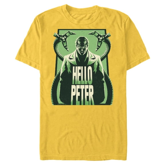 Marvel Spider-Man: No Way Home Doc Ock Tentacles Hello Peter - Short Sleeve Blended T-Shirt for Adults - Customized-Yellow