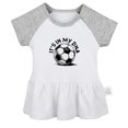 thumbnail image 1 of Football It's In My DNA Funny Dresses For Baby, Newborn Babies Skirts, Infant Princess Dress, 0-24M Kids Graphic Clothes (Gray Raglan Dresses, 18-24 Months), 1 of 4