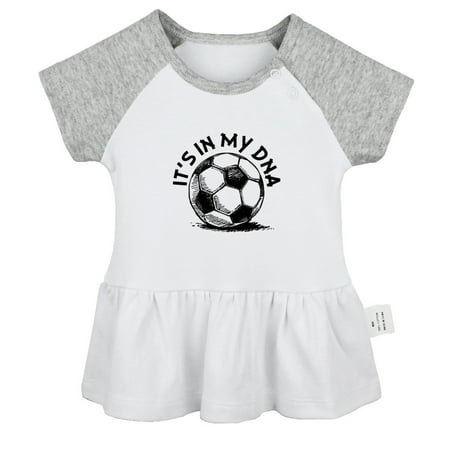 

Football It s In My DNA Funny Dresses For Baby Newborn Babies Skirts Infant Princess Dress 0-24M Kids Graphic Clothes (Gray Raglan Dresses 6-12 Months)