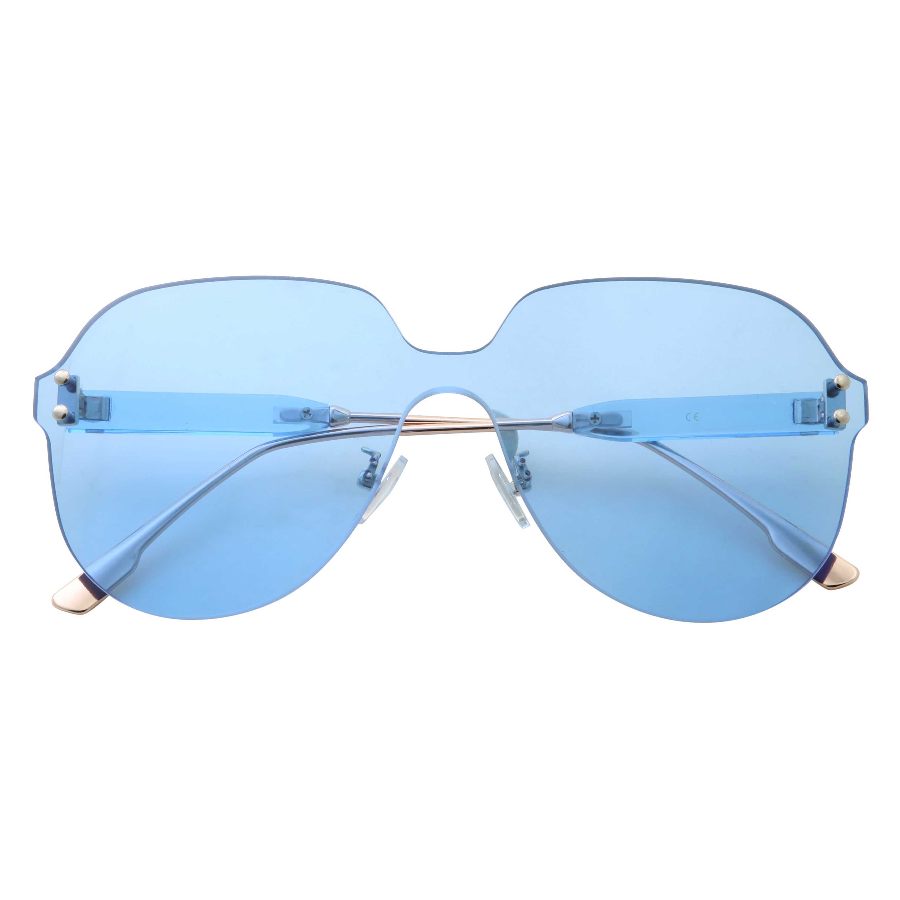 XL Oversized Rimless Tinted Sunglasses Clear See Through Colored