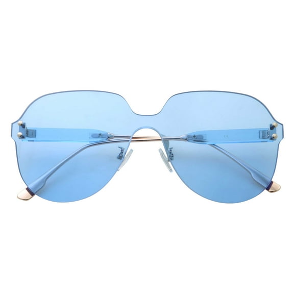 grinderPUNCH XL Oversized Rimless Tinted Adult Sunglasses Clear See Through Colored Colorful Unisex Lenses