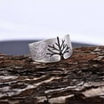 thumbnail image 4 of PAMTIER Men's Stainless Steel Anniversary Ring Retro Tree of Life Signet Band Open Design Ancient Silver Size 8, 4 of 5