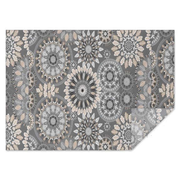 Boho Bohemia Flower Rectangle Tablecloth 60"x84",Waterproof Polyester Rectangle Table Cloth, Wipeable Spillproof Polyester Tablecloth for Dining, Camping, Indoor and Outdoor