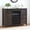 Yellow, variant on Ourlova Bar Cabinet 47 inch Buffet Server Sideboard with Sliding Barn Doors Farmhouse Storage Cabinet Cupboard Table with Adjustable Shelf for Kitchen Dining Room Dark Brown