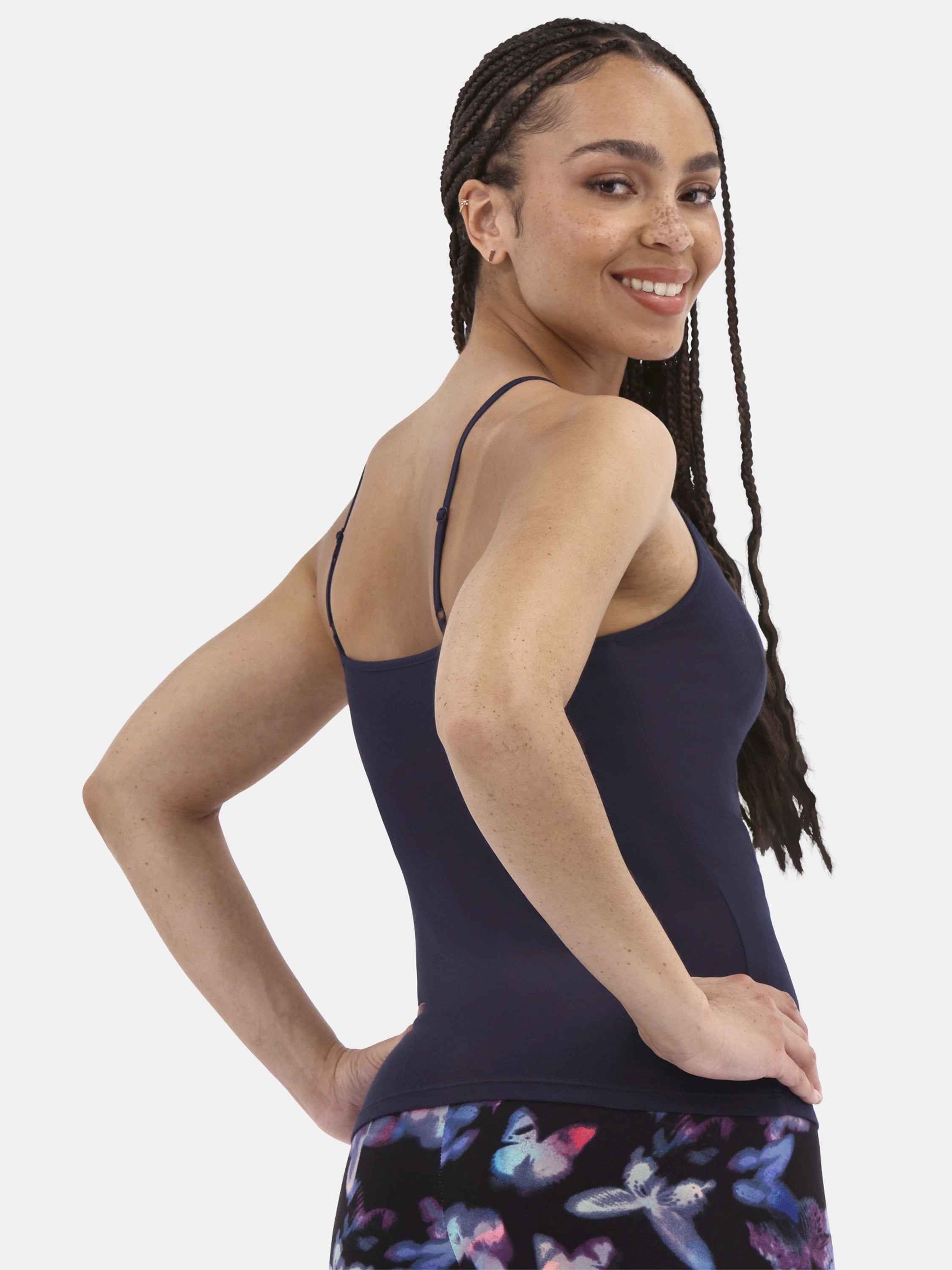 No Boundaries Cropped Cami Top with Shelf Bra, Women's XXS-XXL