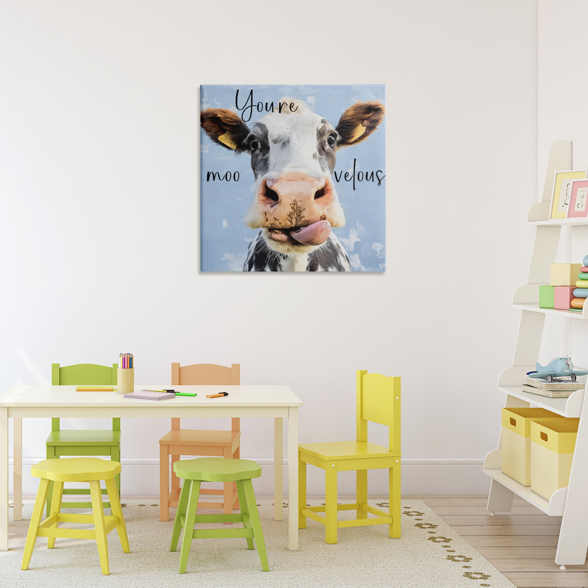 Stupell Industries You're Moo-velous Cow Canvas Wall Art, design by Kim Curinga