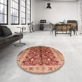 thumbnail image 3 of Ahgly Company Indoor Round Mid-Century Modern Brown Sand Brown Oriental Area Rugs, 5' Round, 3 of 6