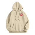 thumbnail image 4 of WEAIXIMIUNG Ensembles de Sweat-Shirts Raccourcis pour Femmes Sweat à Capuche Imprimé Lettres Manches Longues avec Poches, 4 of 6
