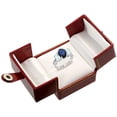 thumbnail image 2 of 14K White Gold Diamond Natural Quality Blue Sapphire 3-stone Mothers Ring Oval 8x6mm with Aquamarine, sz8, 2 of 4