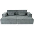 thumbnail image 4 of Harper & Bright Designs Double Sofa Sleeper Corduroy Foam Sofa Bed, Sponge Floor Sofa Bed for 2 Person with 2 Pillows for Living Rooms, Apartments, Gray, 4 of 12