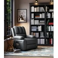 thumbnail image 6 of 22 in Leather Recliner Chair for Adults, 360° Swivel PU Leather Single Sofa, Retractable Armrests, Cup Holder, Side Pockets, Comfortable Lounge for Living Room, Bedroom, 6 of 9