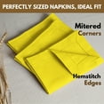 thumbnail image 5 of Native Fab Set of 4 Hemstitch Dinner Cloth Napkins 100% Cotton Reusable Soft - 18x18 - Yellow, 5 of 6