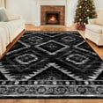 thumbnail image 3 of NewBuros 8'x10' Area Rugs for Living Room, Non-Slip Machine Washable Rugs, Soft Stain Resistant Low Pile Vintage Distressed Print Western Indoor Carpet, Black, 3 of 12