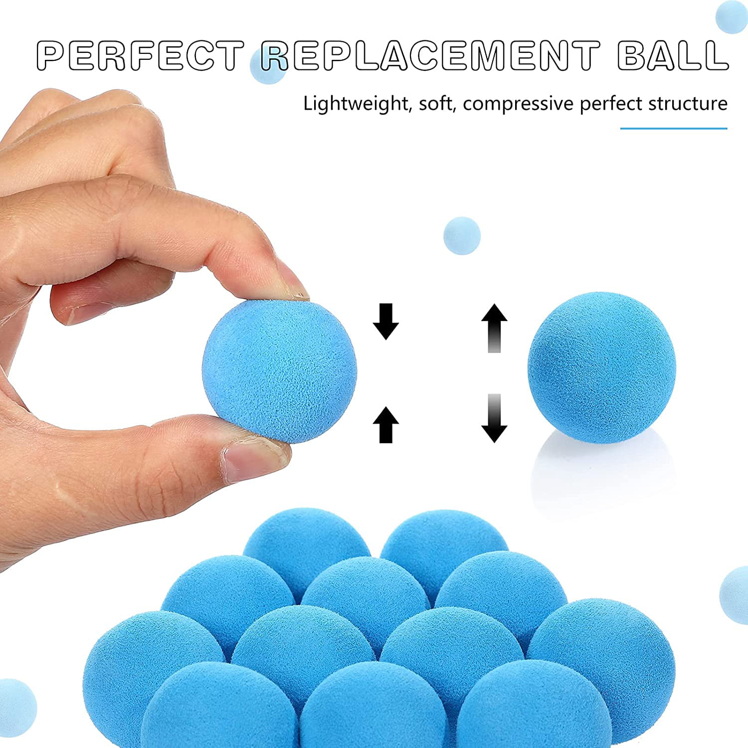 48 Pieces Popper Refill Balls,Dark Blue 1.2 Inch Soft Foam Balls Refill Popper Soft Balls for Popper Refills 