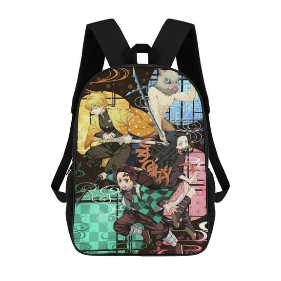 Demon Slayer Printed Backpack 17 Inch Shoulder Backpack Lightweight High-capacity Casual Daypack Bookbag