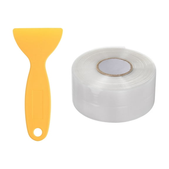 Uxcell Clear Caulk Strip Sealant Tape 1.5"W x 10.5'L Waterproof Oil-Proof Seal Tape with Sealing Tool for Cooktop