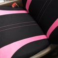 thumbnail image 4 of Juego completo de fundas para asientos de coche Flying Banner, poliéster negro y rosa, 4 of 9
