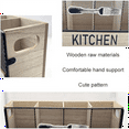 thumbnail image 4 of Kitchen Counter Utensil Holder Metal Paired with Wood Flatware Organizer 4 Compartments for Spatula Crock Cutlery,White, 4 of 6