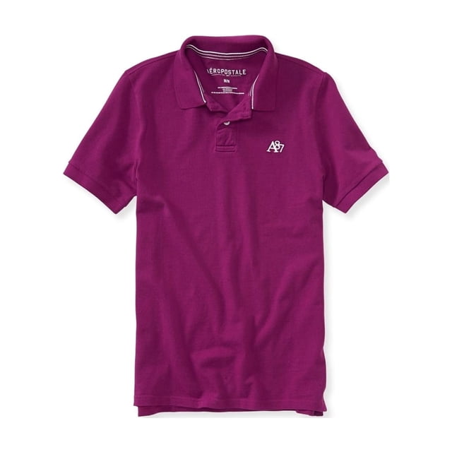 Aeropostale A87 - Polo de rugby para hombre, color morado, pequeño Aeropostale polo, rugbi