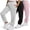 Black, Heather Grey, Pink, variant on Girls Sweatpants 3 Pack Fleece Joggers, Teen Athletic Pants with Zipper Pockets 4-16