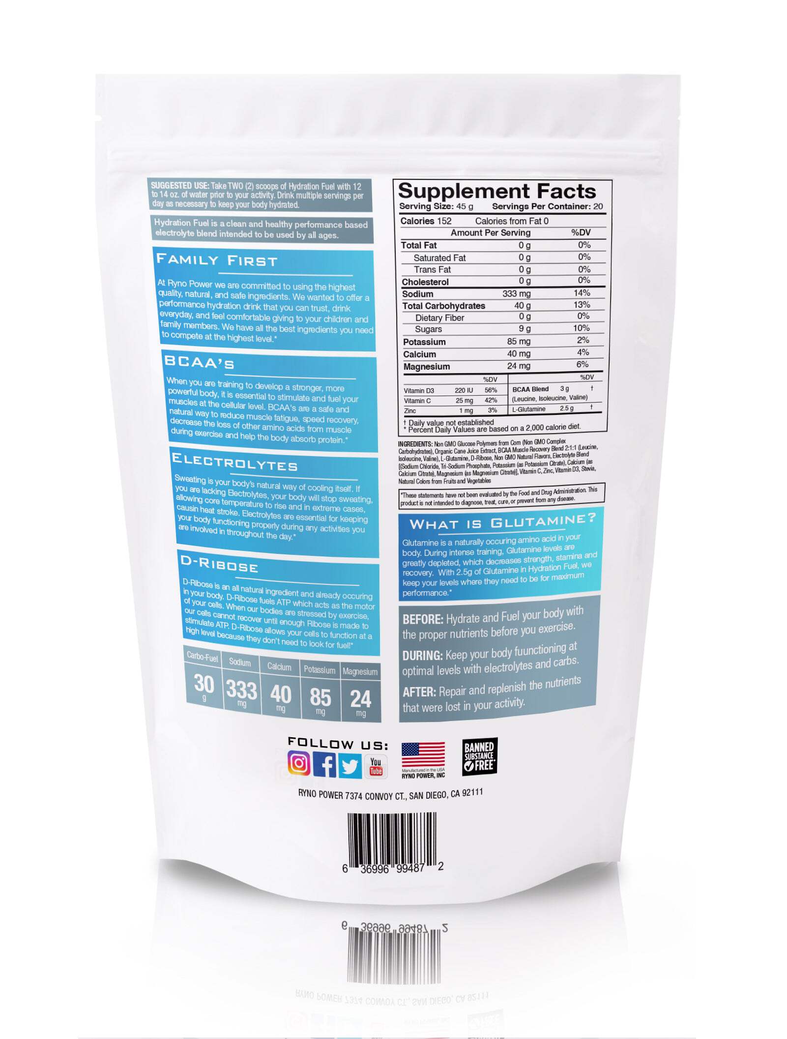 Fruit Punch HYDRATION FUEL Electrolyte Drink Mix